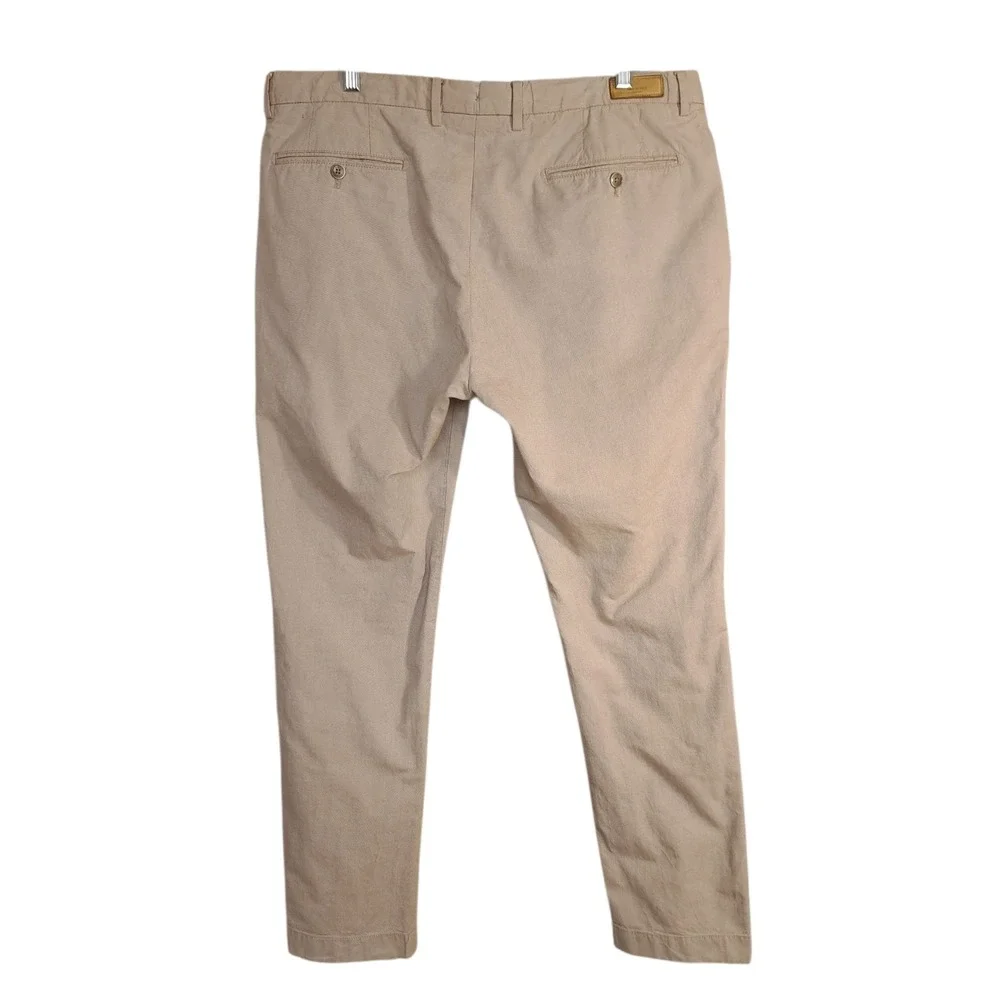 HACKETT London Chino Pants‎ Size 38R Beige Zip Fly Slim Fit 100% Cotton